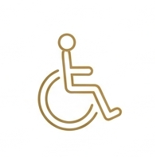 Pictogramme d'accessibilité en fauteuil roulant (PMR) pour l'Hôtel La Rencluse à Bagnères-de-Luchon.